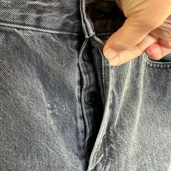 Everlane The 90s Cheeky Jeans Womens 31 Crop Gray Wash 100% Cotton Button Fly - Picture 3 of 12